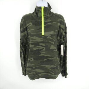 Theo & Spence Women's Camo Pullover 1/4 Zip LOng Sleeve XS NWT